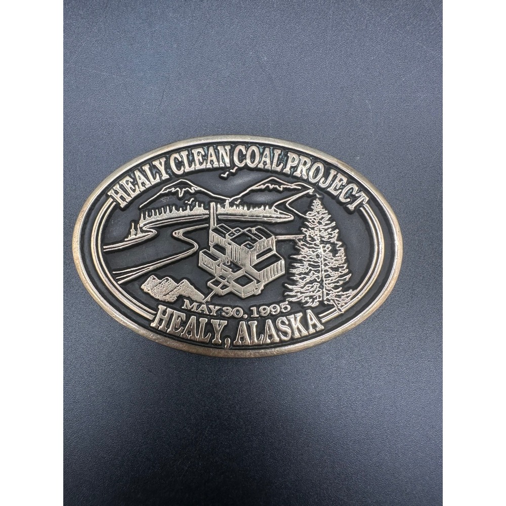Anacortes Brass Works Healy Clean Coal Project Belt Buckle Solid Brass 1995